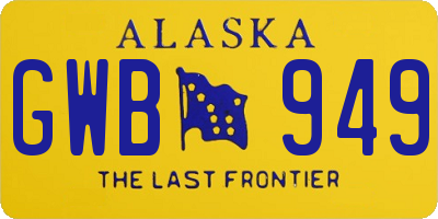 AK license plate GWB949
