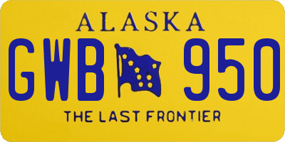 AK license plate GWB950