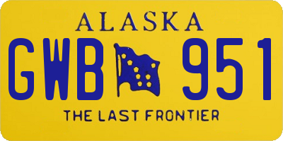 AK license plate GWB951