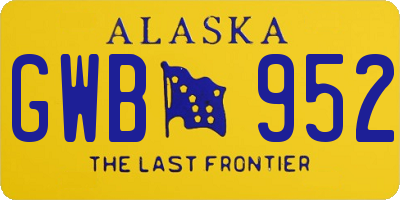 AK license plate GWB952