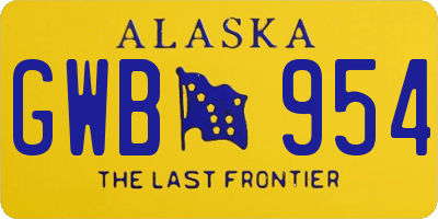 AK license plate GWB954