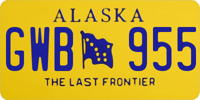 AK license plate GWB955