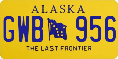 AK license plate GWB956