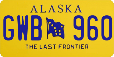 AK license plate GWB960