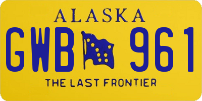 AK license plate GWB961