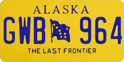 AK license plate GWB964