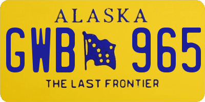 AK license plate GWB965