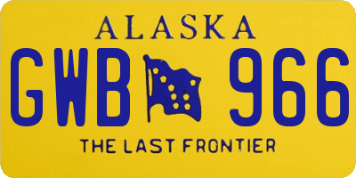 AK license plate GWB966