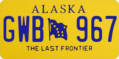 AK license plate GWB967