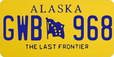 AK license plate GWB968