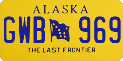 AK license plate GWB969