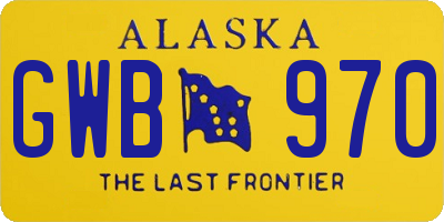 AK license plate GWB970