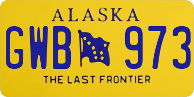 AK license plate GWB973