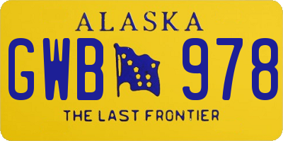 AK license plate GWB978