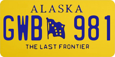 AK license plate GWB981