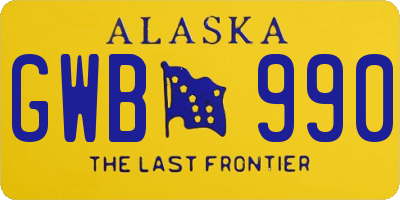 AK license plate GWB990