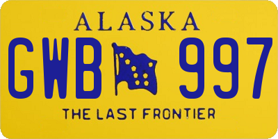 AK license plate GWB997