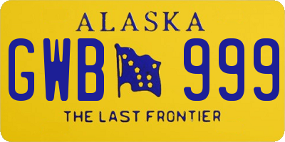 AK license plate GWB999