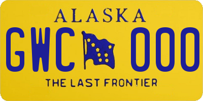 AK license plate GWC000