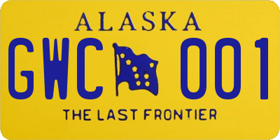 AK license plate GWC001