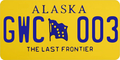 AK license plate GWC003