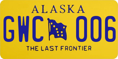 AK license plate GWC006