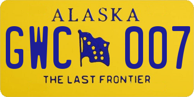 AK license plate GWC007