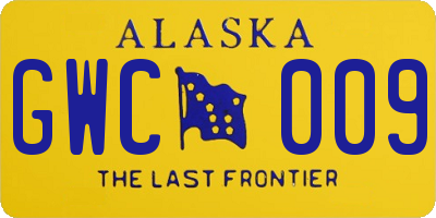 AK license plate GWC009