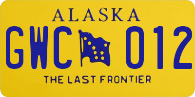 AK license plate GWC012