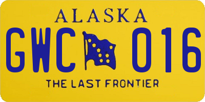 AK license plate GWC016