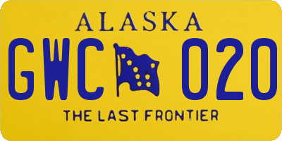 AK license plate GWC020