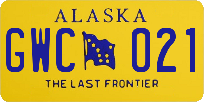 AK license plate GWC021