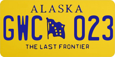 AK license plate GWC023