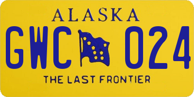 AK license plate GWC024