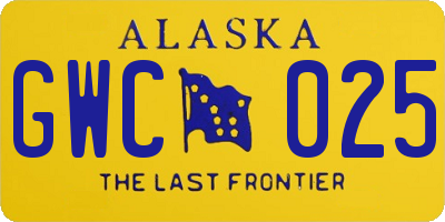 AK license plate GWC025