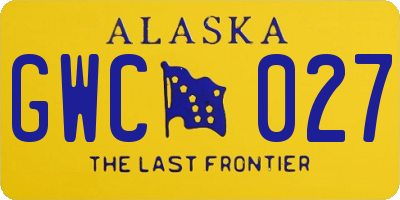 AK license plate GWC027