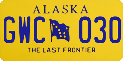 AK license plate GWC030