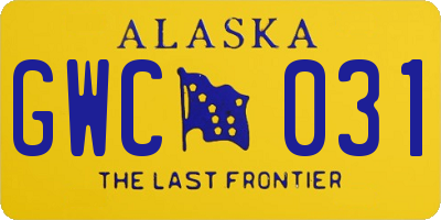 AK license plate GWC031