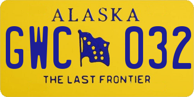 AK license plate GWC032