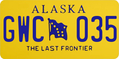 AK license plate GWC035