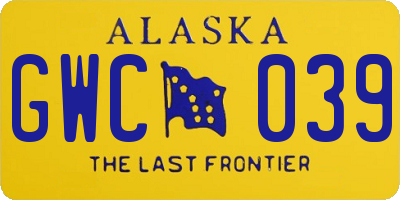 AK license plate GWC039