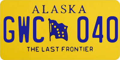 AK license plate GWC040