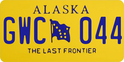 AK license plate GWC044