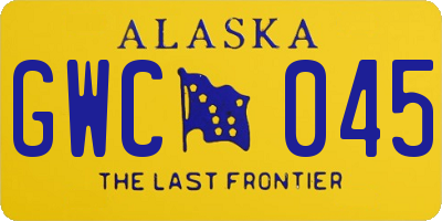 AK license plate GWC045