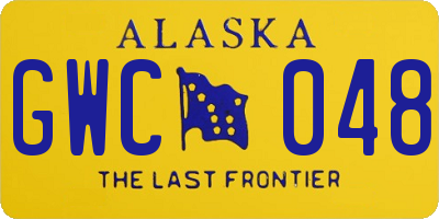 AK license plate GWC048