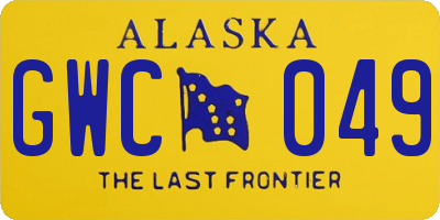 AK license plate GWC049