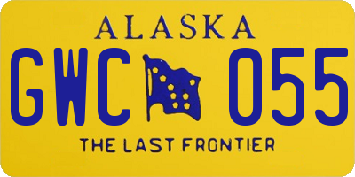 AK license plate GWC055