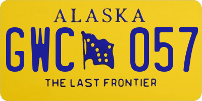 AK license plate GWC057