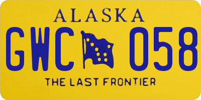 AK license plate GWC058