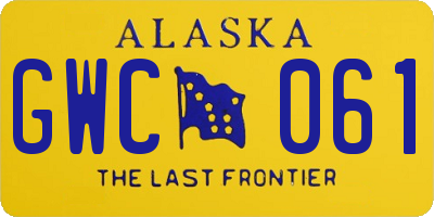 AK license plate GWC061